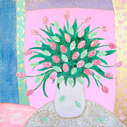 Pink & Peaceful Greetings Card by Amy Christie is available to buy online from the Sanders and Christie Art Gallery in Norfolk.