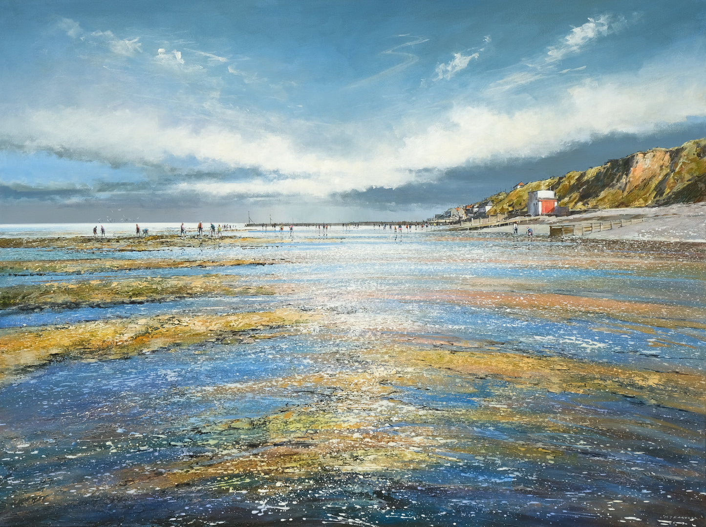 CV124 Distant Figures, Sheringham Beach Canvas Print