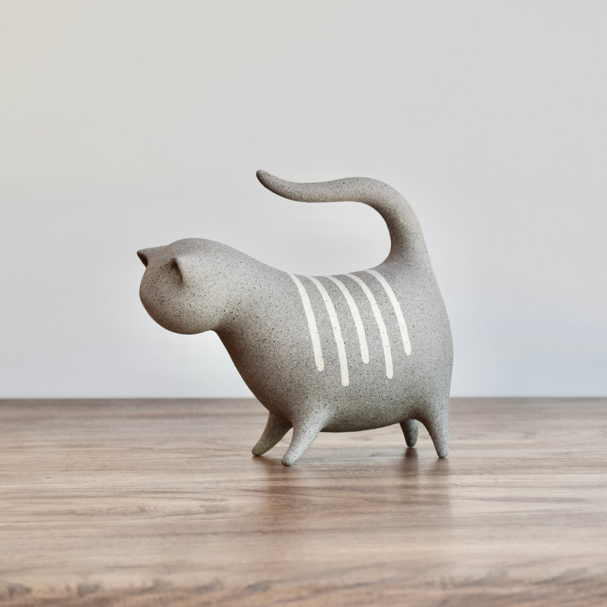 Medium Grey Inlaid Cat by Pippa Barrow