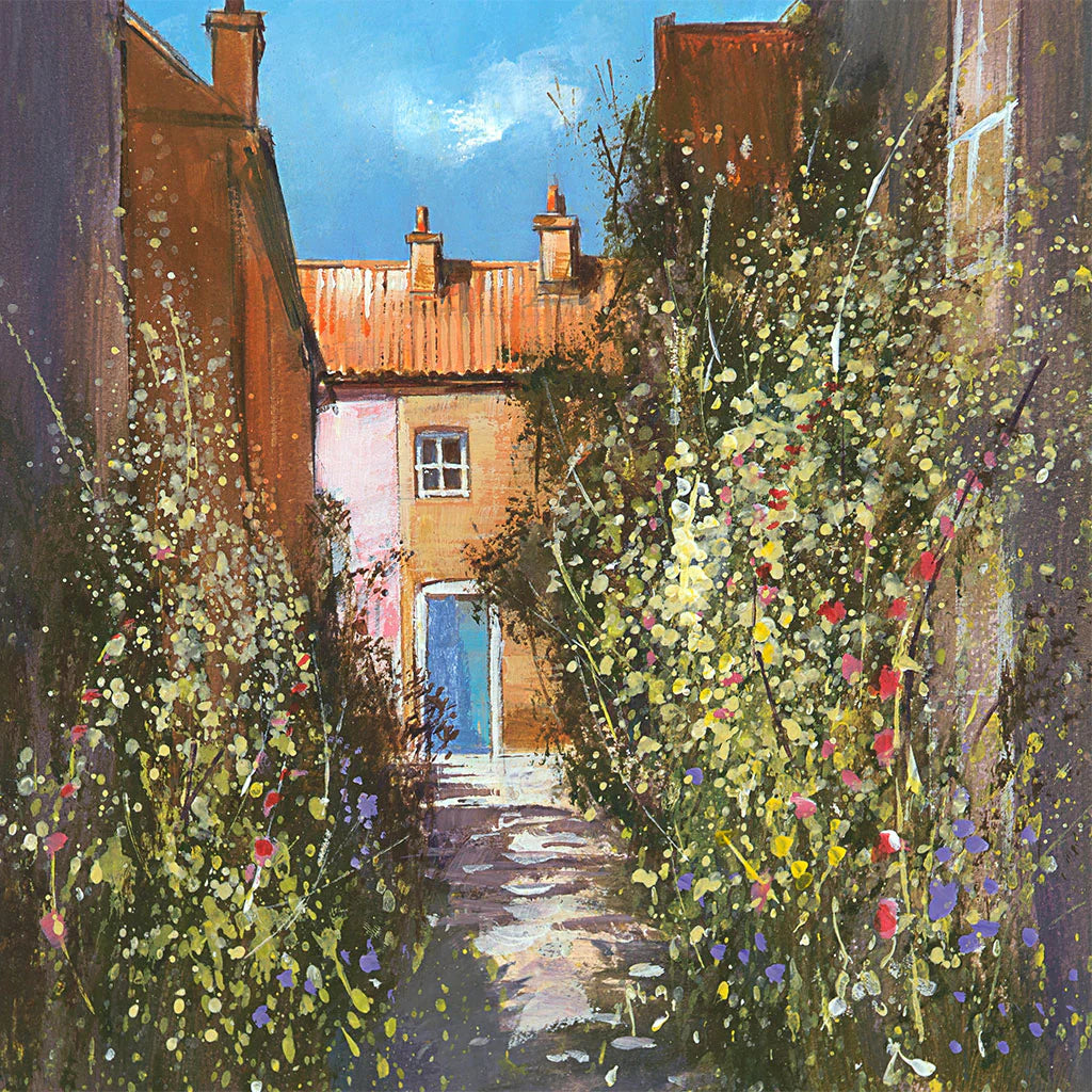 This Hollyhocks at Cley Greetings Card by Michael Sanders is available to purchase online from the Sanders and Christie Gallery.