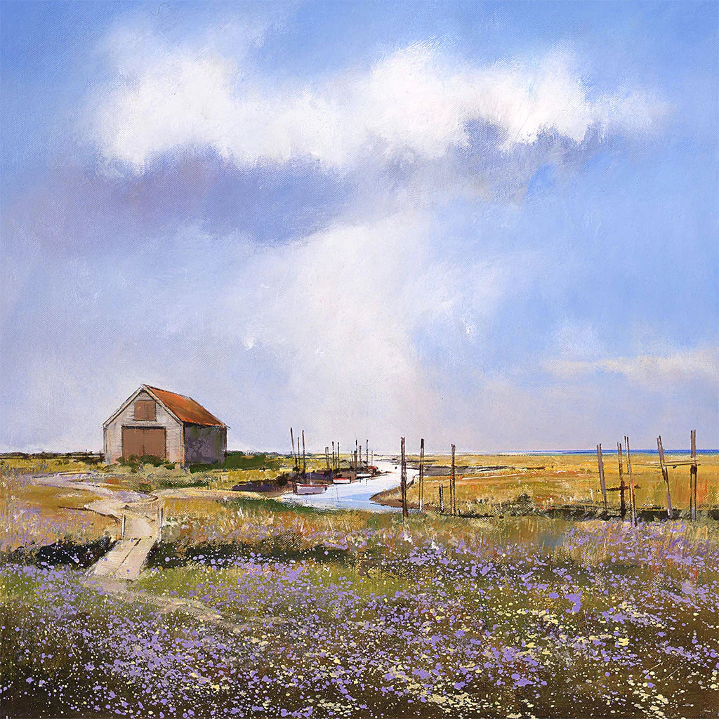 This Thornham Coal Barn Greetings Card by Michael Sanders is available to purchase online from the Sanders and Christie Gallery.