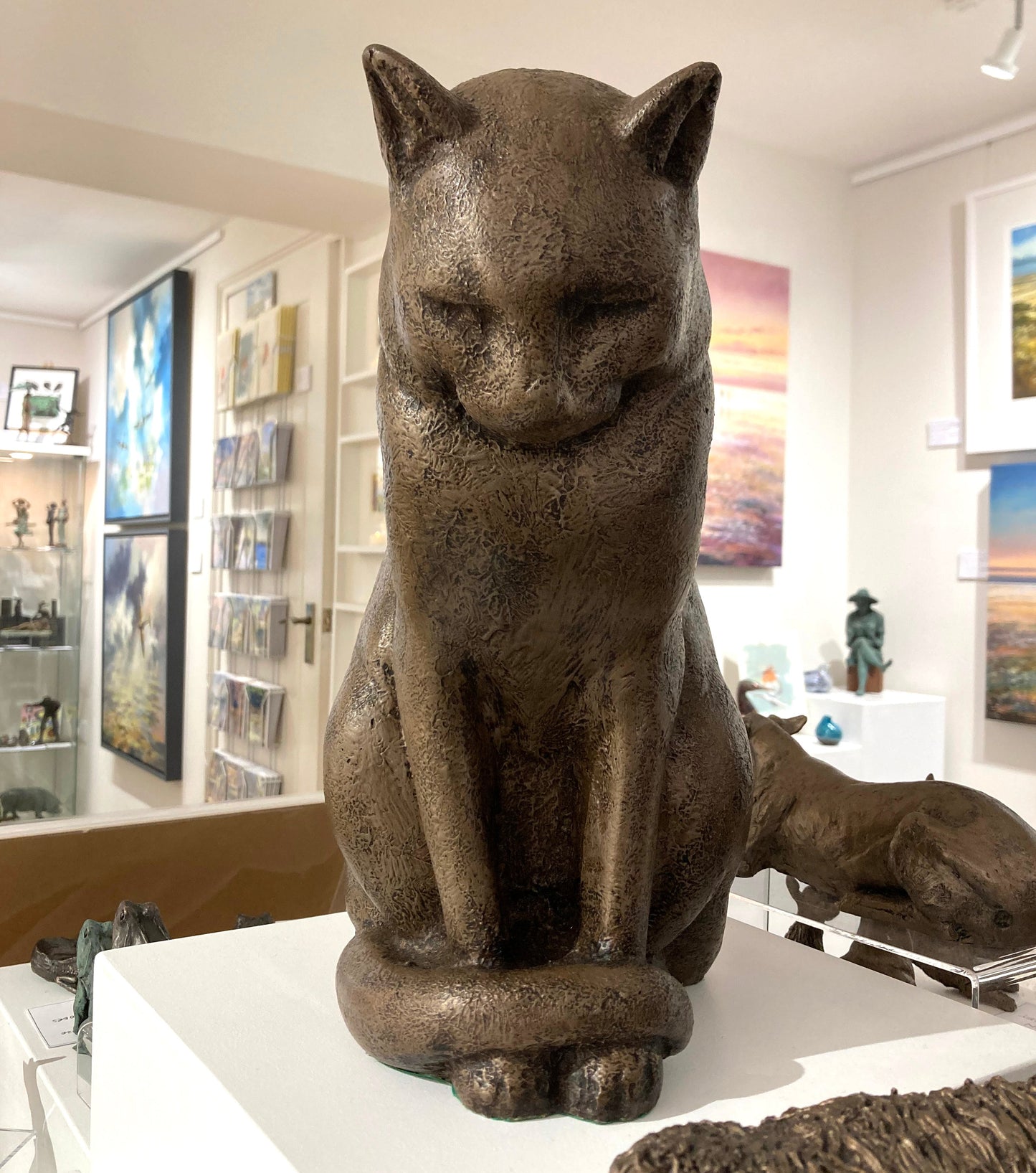 Contemplating Cat - open edition sculpture by Mitchell House