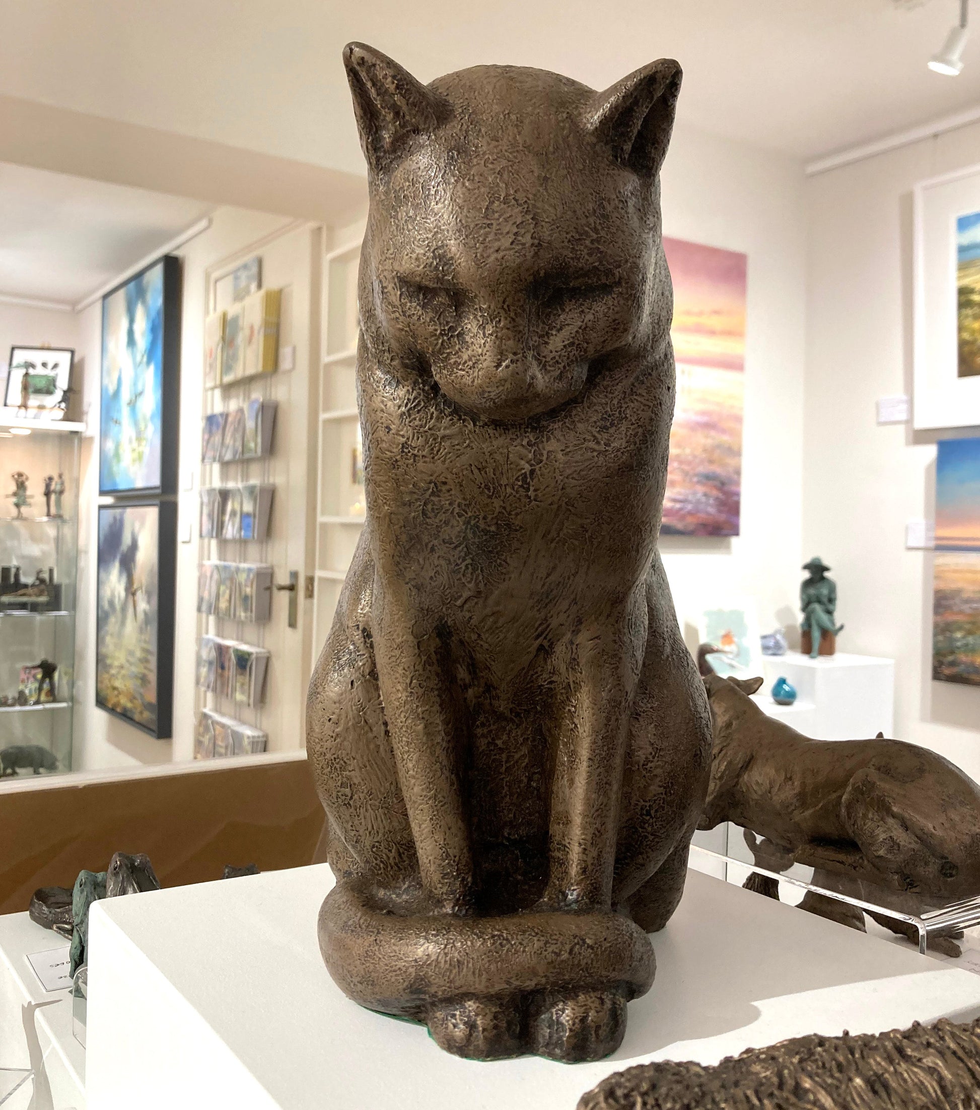 Contemplating Cat - open edition sculpture by Mitchell House