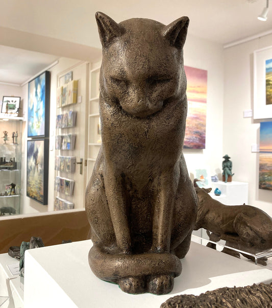 Contemplating Cat - open edition sculpture by Mitchell House
