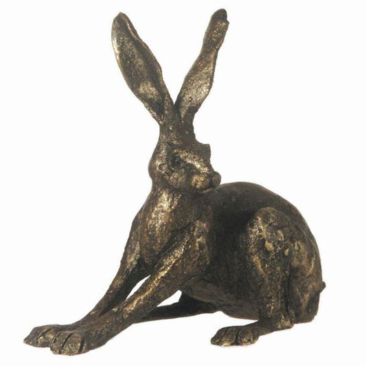 Crouching Hare Bronze Sculpture by Paul Jenkins