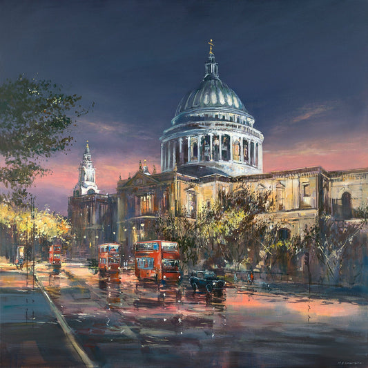 Evening Light, St Paul's Canvas Print by Michael Sanders