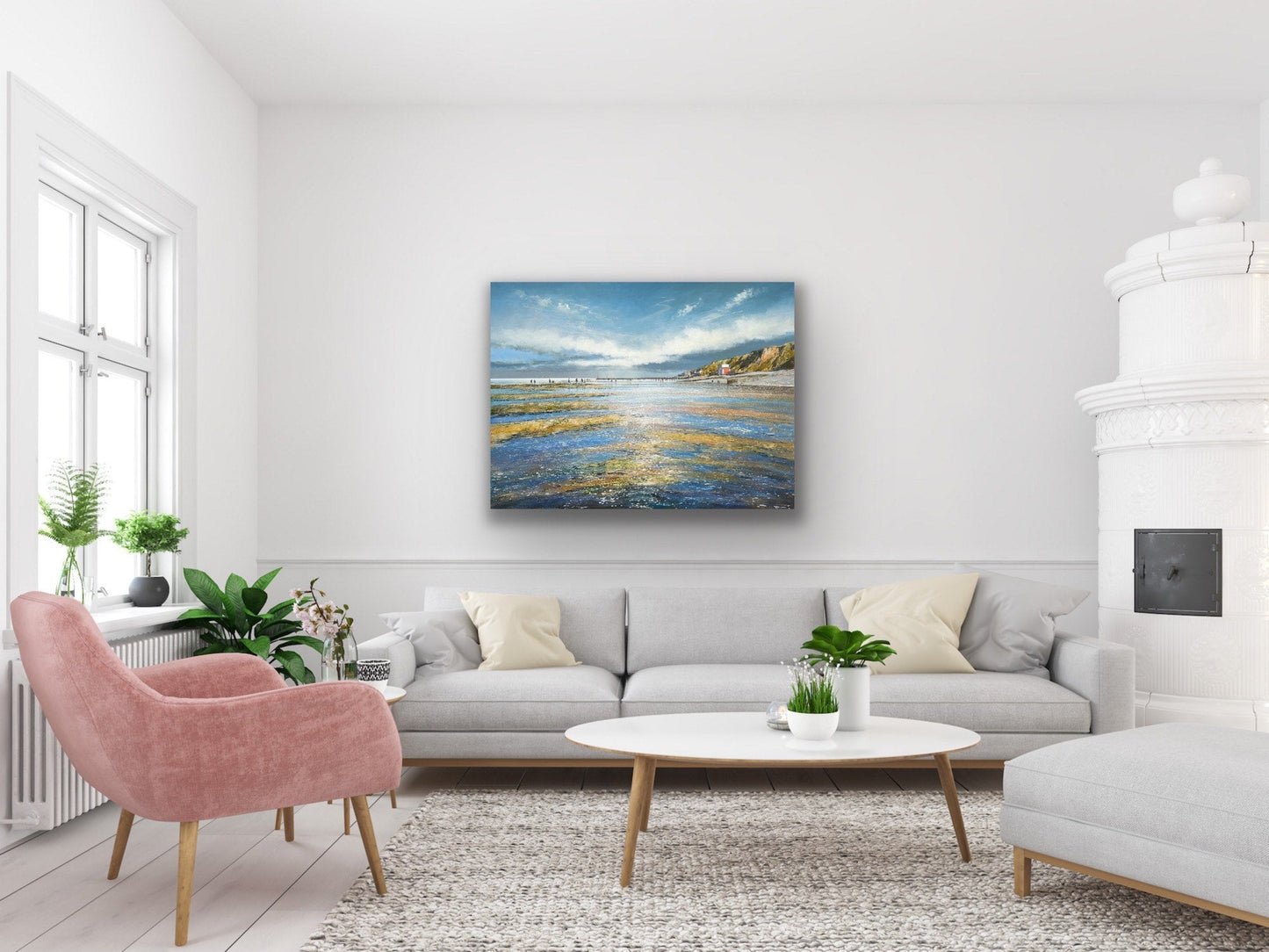 Distant Figures, Sheringham Beach Canvas Print by Michael Sanders