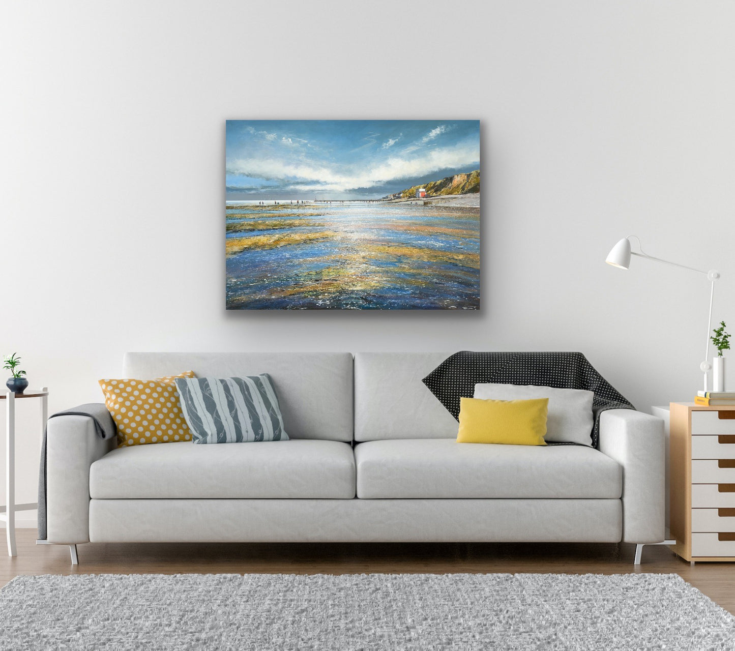 CV124 Distant Figures, Sheringham Beach Canvas Print