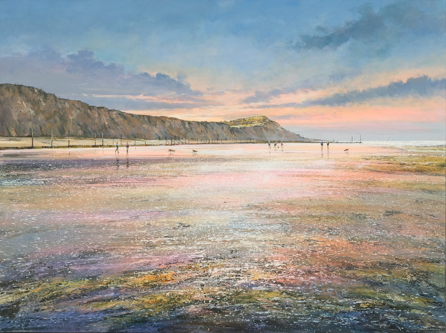Dusk, Sheringham Beach Painting by Michael Sanders