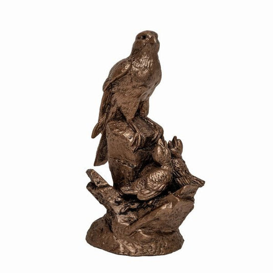 Falcon with Young Bronze Sculpture by Guy Redwood