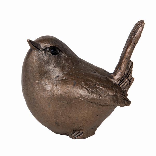 Garden Bird - Wren Bronze Sculpture by Unknown