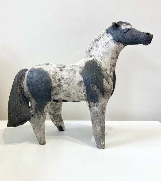Horse Raku Ceramic Statue by Mary Wyatt