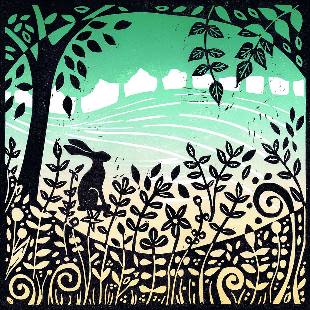 A Flurry Greeting Card by Joanna Padfield for sale at the Sanders and Christie Gallery in Sheringham.