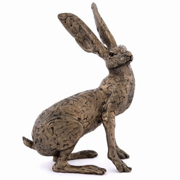 Large Crouching Hare Bronze Sculpture by Unknown