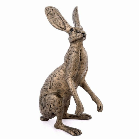 Large Observing Hare Bronze Sculpture by Unknown