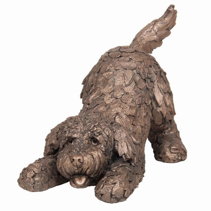 Large Playful Dog Bronze Sculpture by Adrian Tinsley