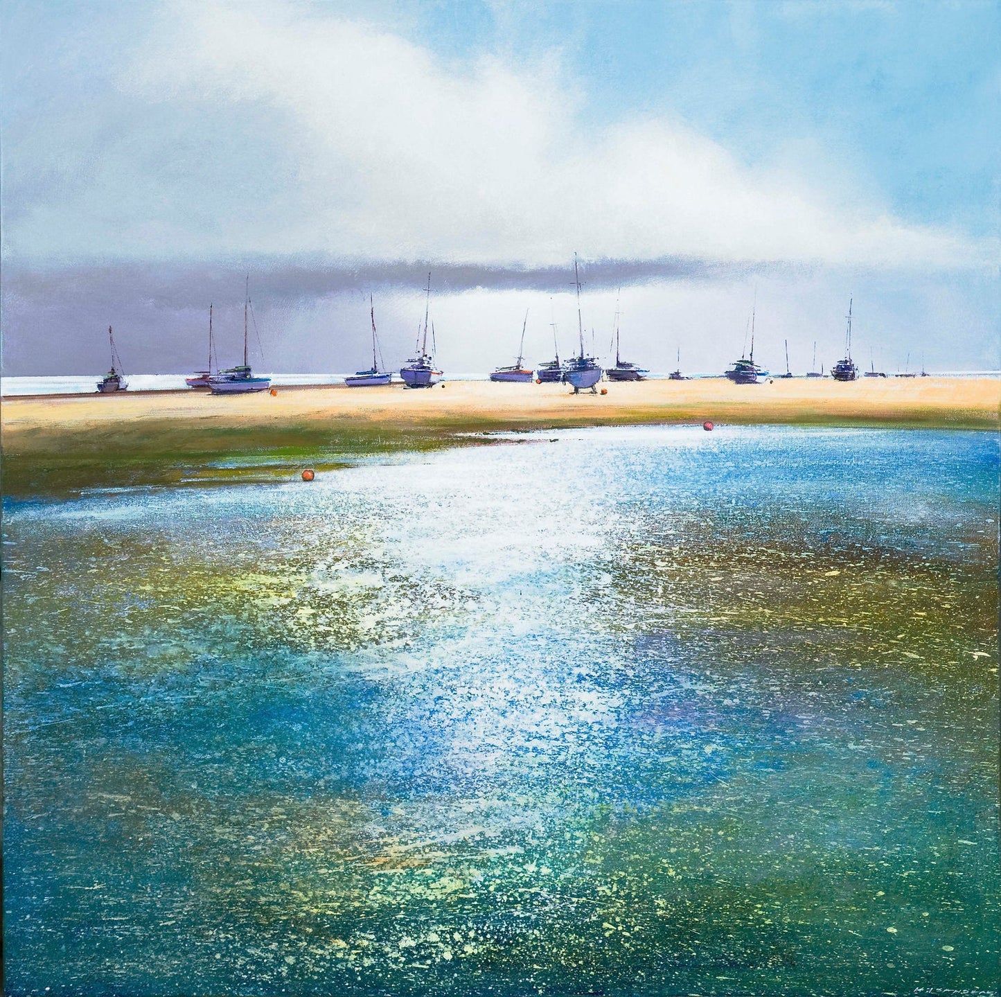 Boats at the Point, Blakeney Art Print by Michael Sanders