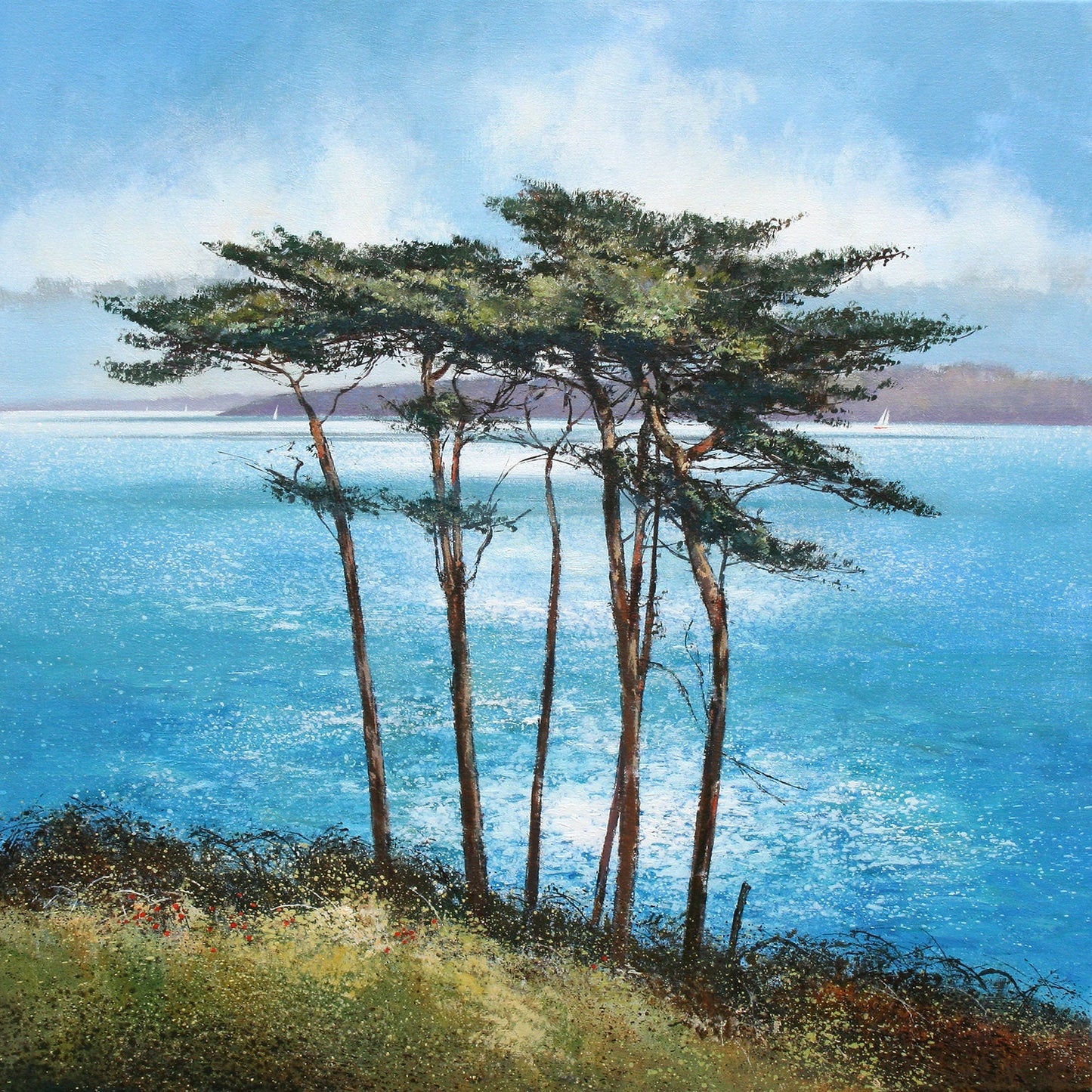 Sunlit Pines Art Print by Michael Sanders