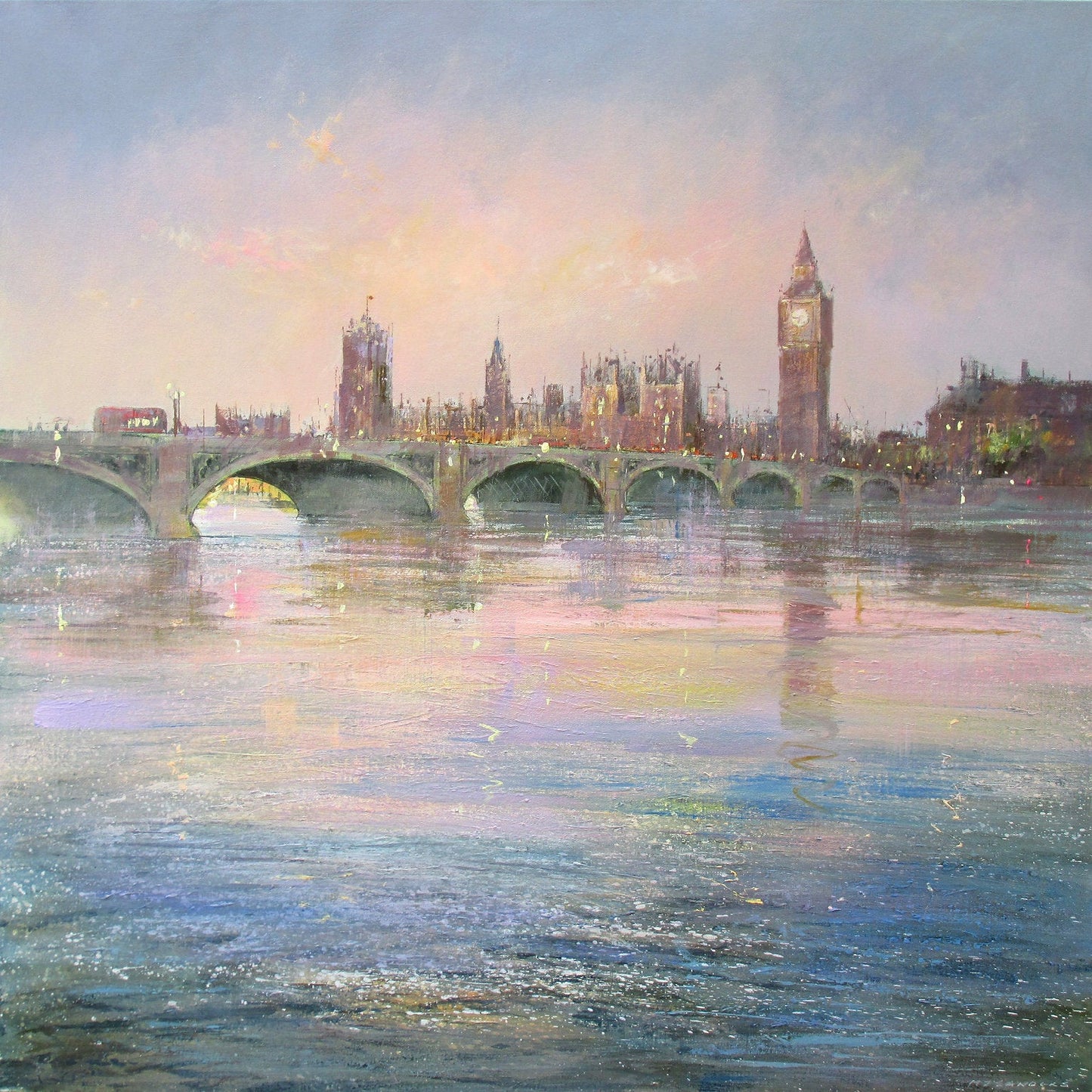 Dusk over the Thames Art Print by Michael Sanders