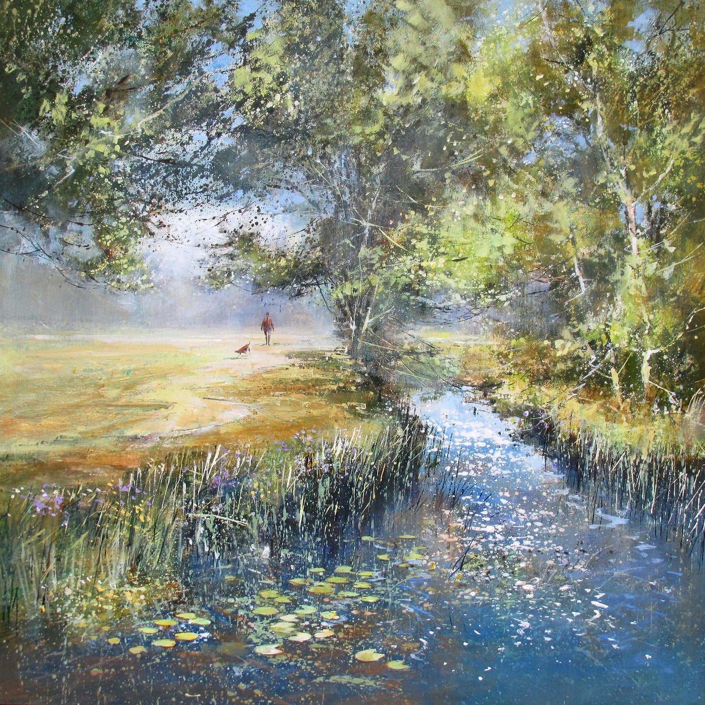 A Walk by the River Art Print by Michael Sanders