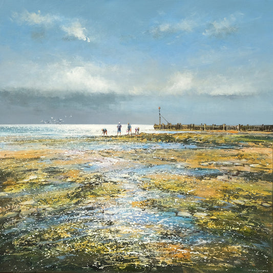 Rockpooling at West Runton Art Print by Michael Sanders