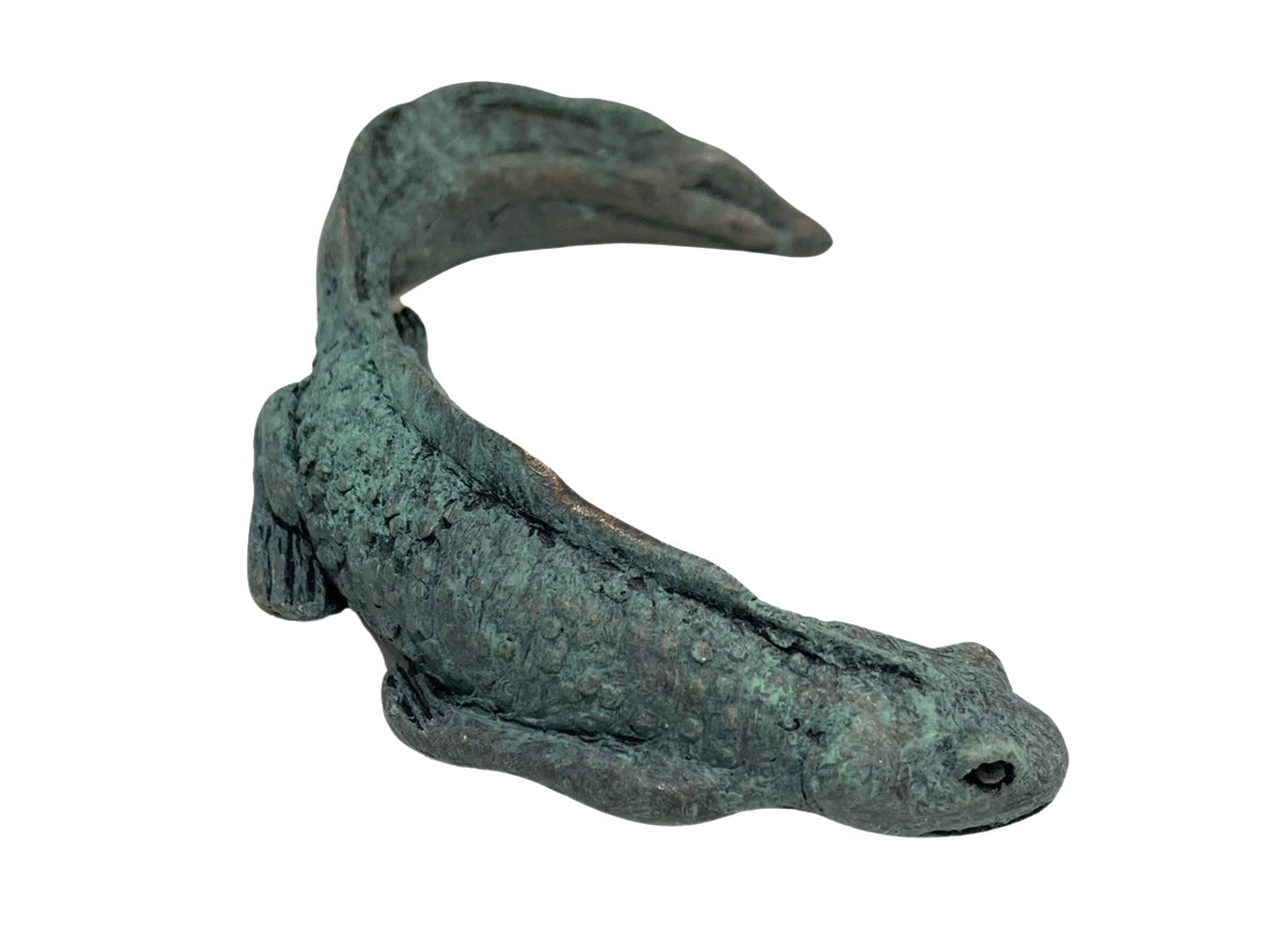 Newt verdigris cold cast bronze sculpture by Jonathan Sanders