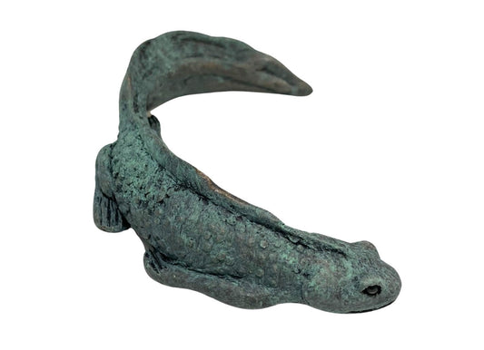 Newt verdigris cold cast bronze sculpture by Jonathan Sanders