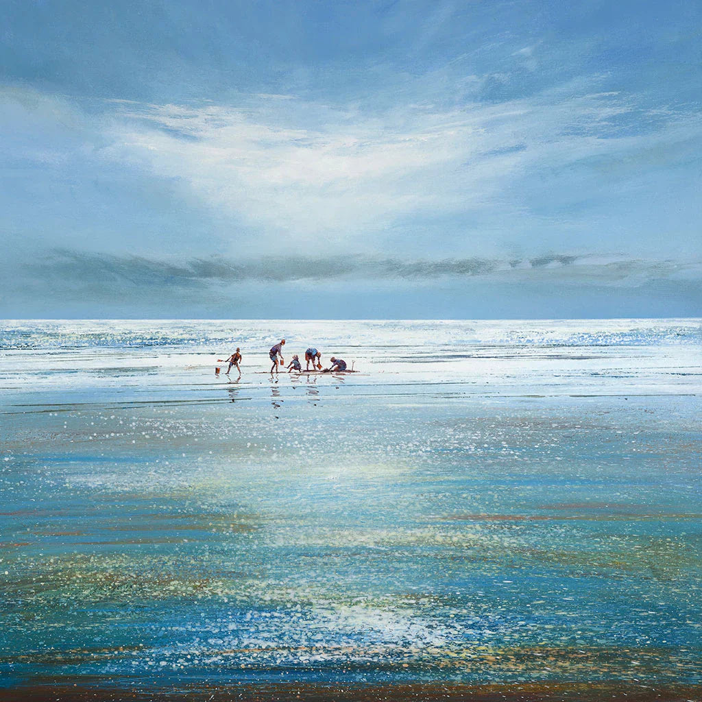 This A Day at the Beach Greetings Card by Michael Sanders is available to purchase online from the Sanders and Christie Gallery.