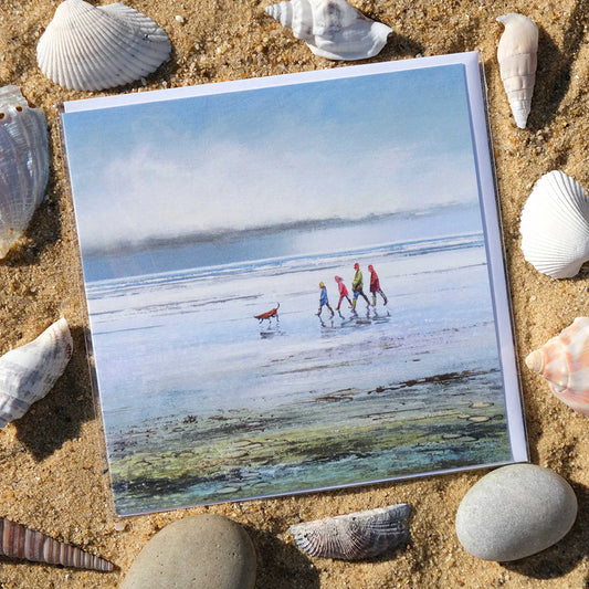 This Walkies Greetings Card by Michael Sanders is available to purchase online from the Sanders and Christie Gallery.