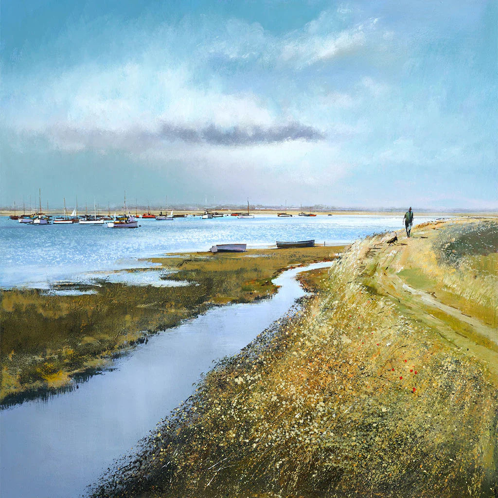 This Brick Dock Bay Greetings Card by Michael Sanders is available to purchase online from the Sanders and Christie Gallery.