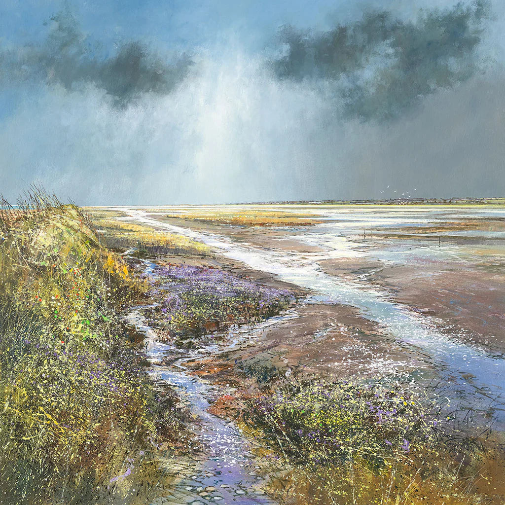 This Titchwell Marsh Greetings Card by Michael Sanders is available to purchase online from the Sanders and Christie Gallery.
