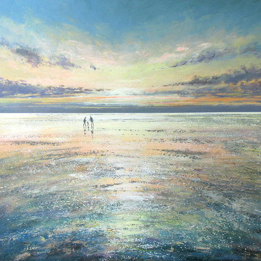 This Family at Dusk Greetings Card by Michael Sanders is available to purchase online from the Sanders and Christie Gallery.