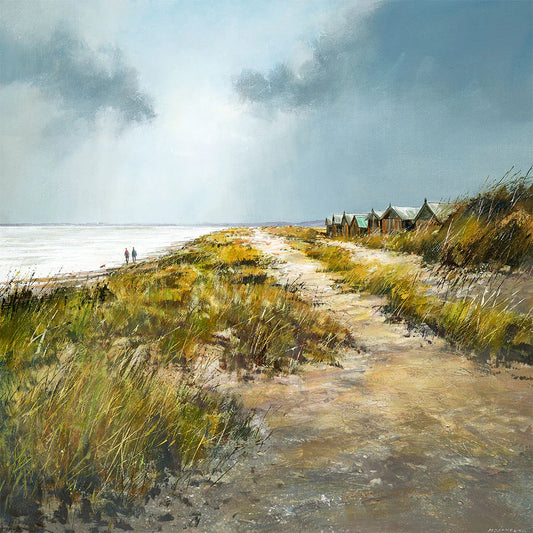 This Along the Coast, Walberswick Greetings Card by Michael Sanders is available to purchase online from the Sanders and Christie Gallery.
