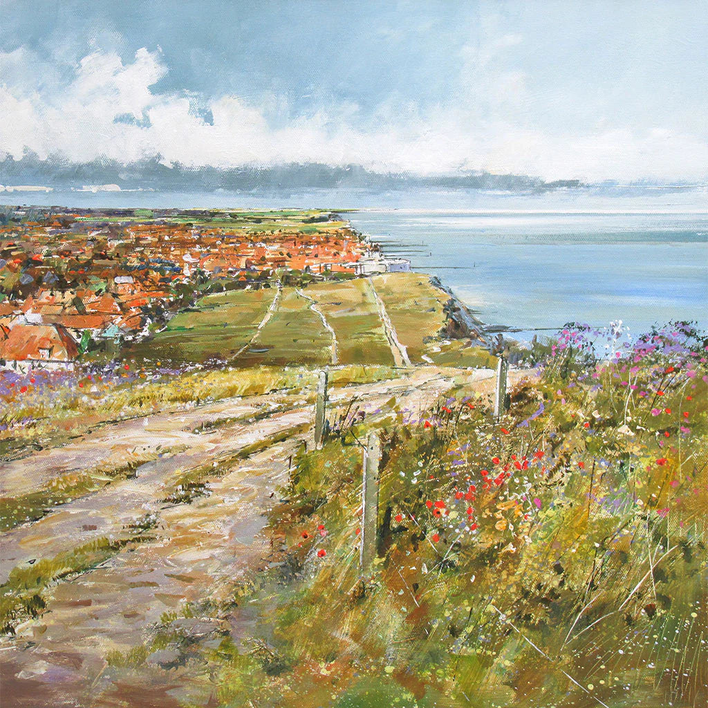 This Sheringham from Beeston Bump Greetings Card by Michael Sanders is available to purchase online from the Sanders and Christie Gallery.