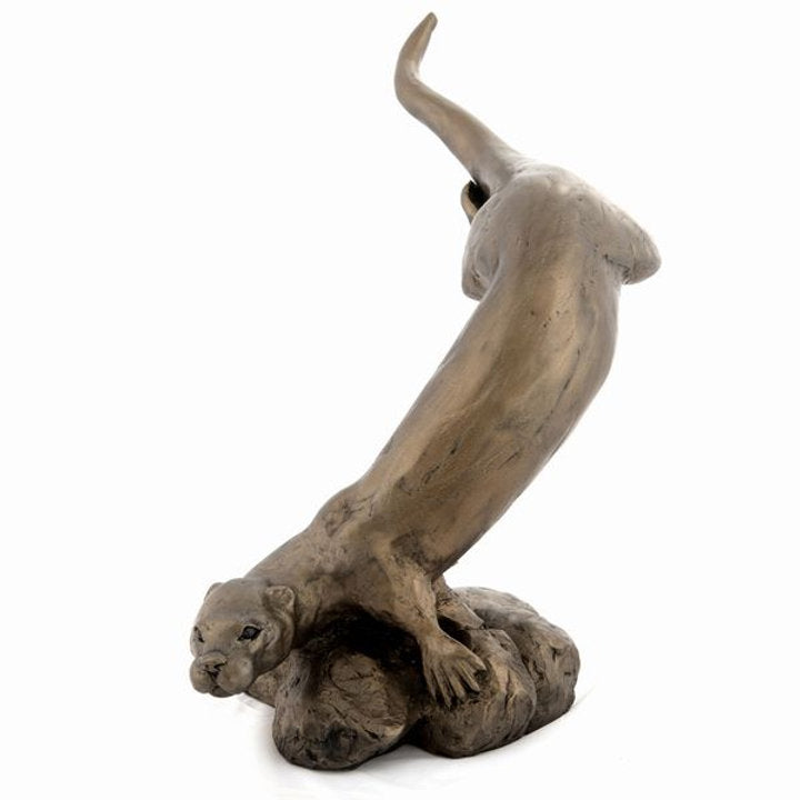 Otter Swimming - Large Bronze Sculpture by Paul Jenkins