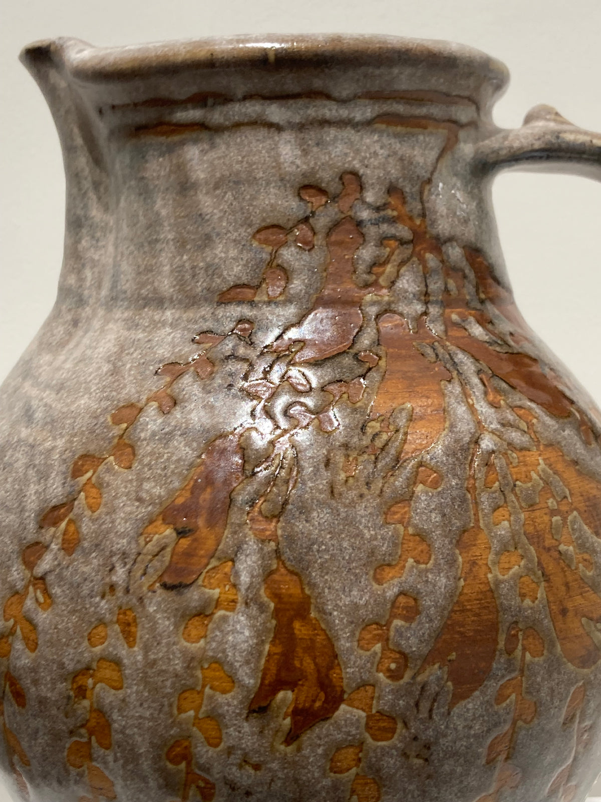 Large Blue Grey Kowhai Flower Jug
