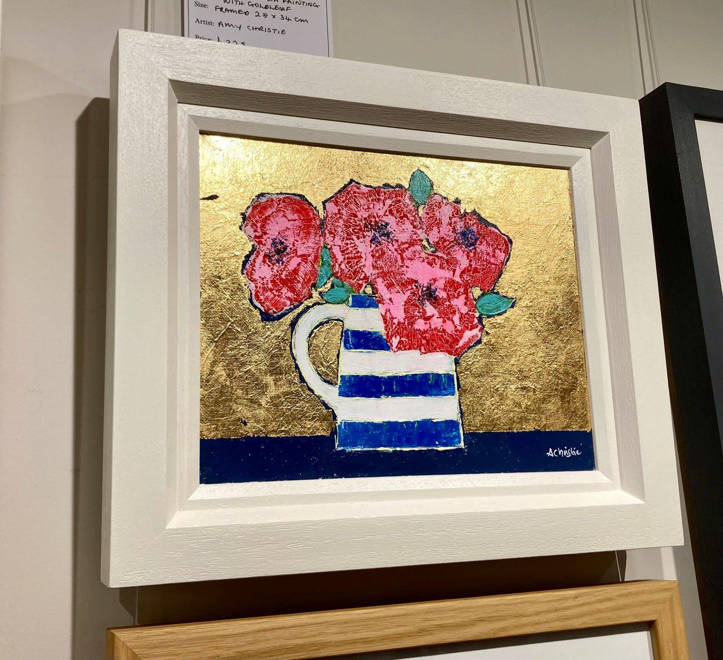 Pink Posy in Cornishware Jug Original Painting by Amy Christie