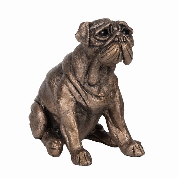 Pug dog Bronze Sculpture by Unknown