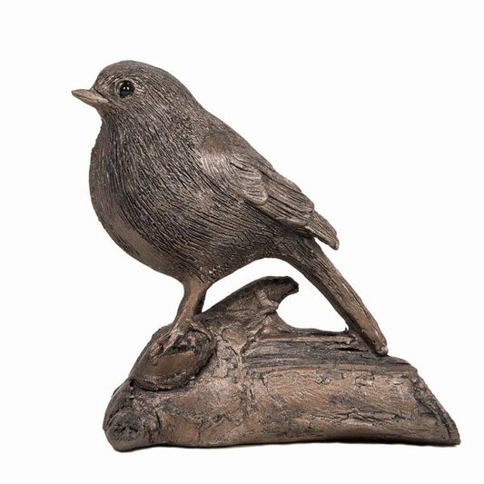 Robin on a Log Bronze Sculpture by Unknown