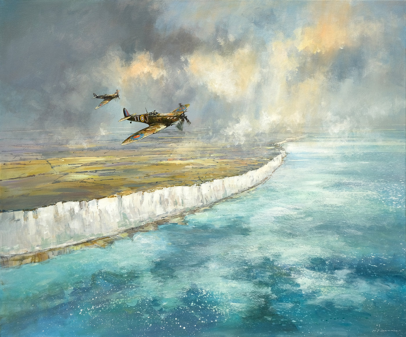 Spitfires, Dover Art Print by Michael Sanders