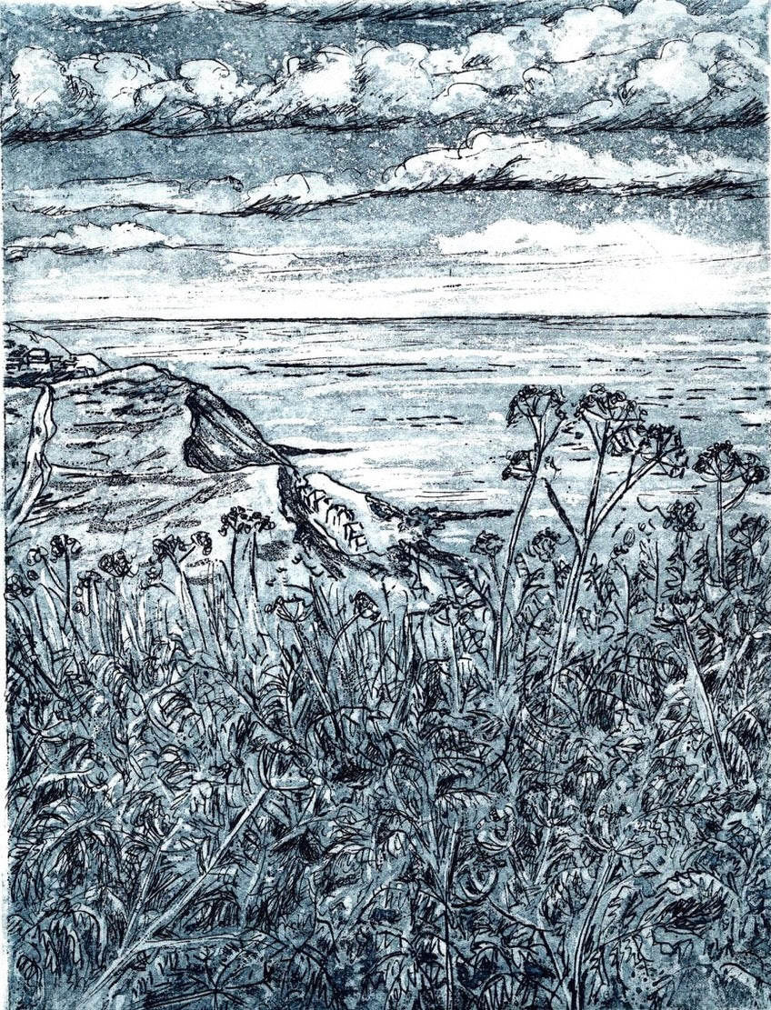 Beeston Cliffs Linocut