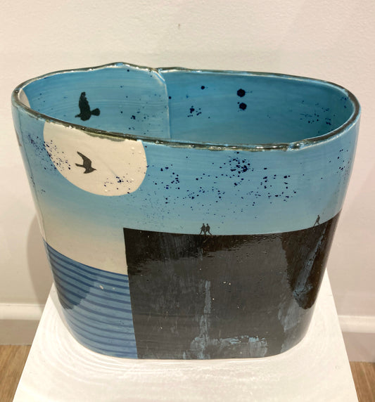 Blue Clifftop Walk Vase