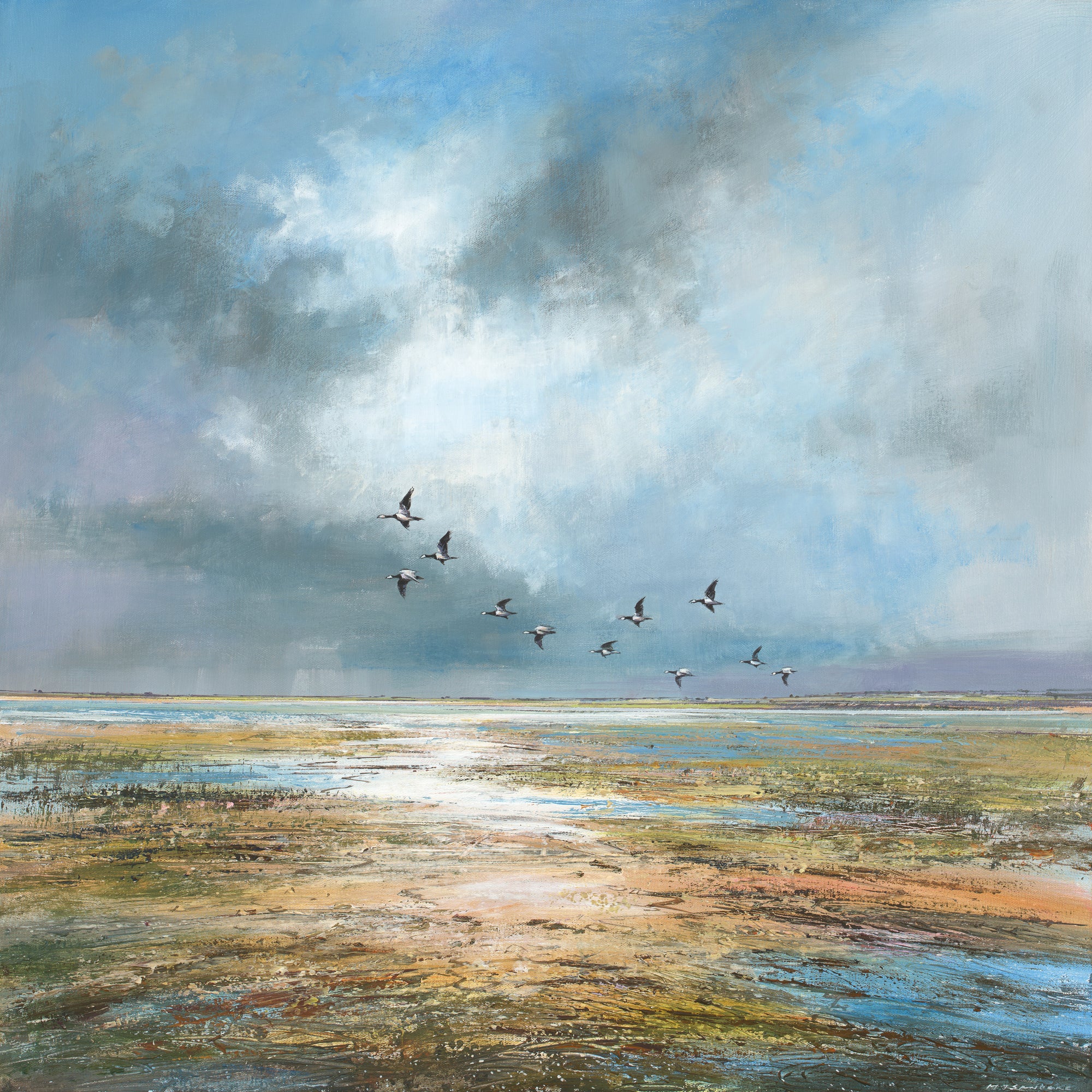 Geese over the Marsh painting by Michael Sanders | Sanders and Christie