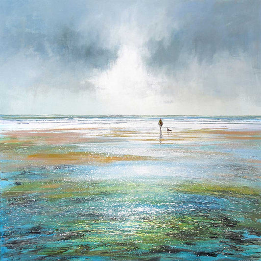 This Walking the Dog Greetings Card by Michael Sanders is available to purchase online from the Sanders and Christie Gallery.