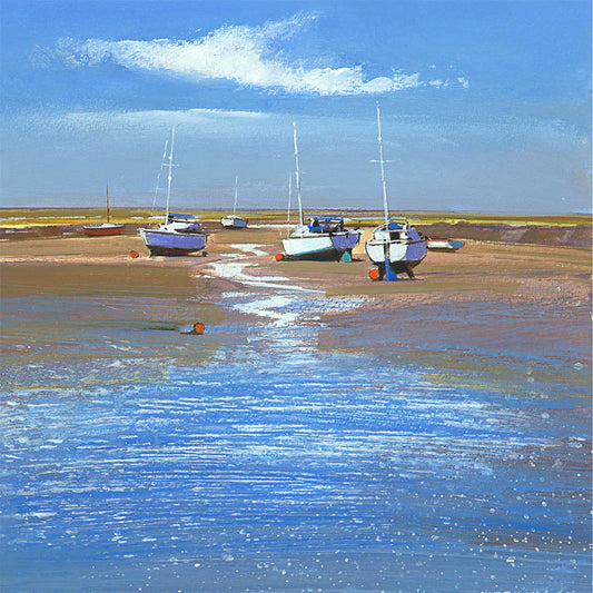 This Low Tide, Wells Greetings Card by Michael Sanders is available to purchase online from the Sanders and Christie Gallery. 