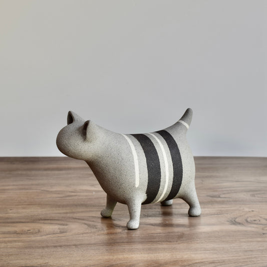 Stripy Inlaid Dog by Pippa Barrow