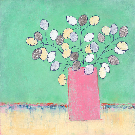 Honesty in a Pink Vase Art Print by Amy Christie