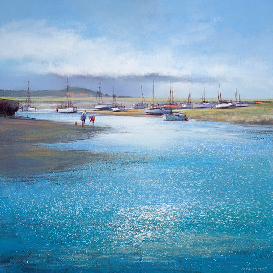 Crabbing Burnham Overy Staithe Canvas Print by Michael Sanders