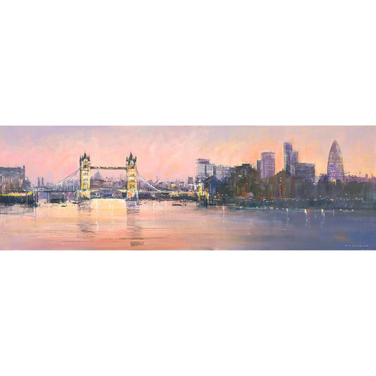 Tower Bridge and Gherkin Canvas Print by Michael Sanders