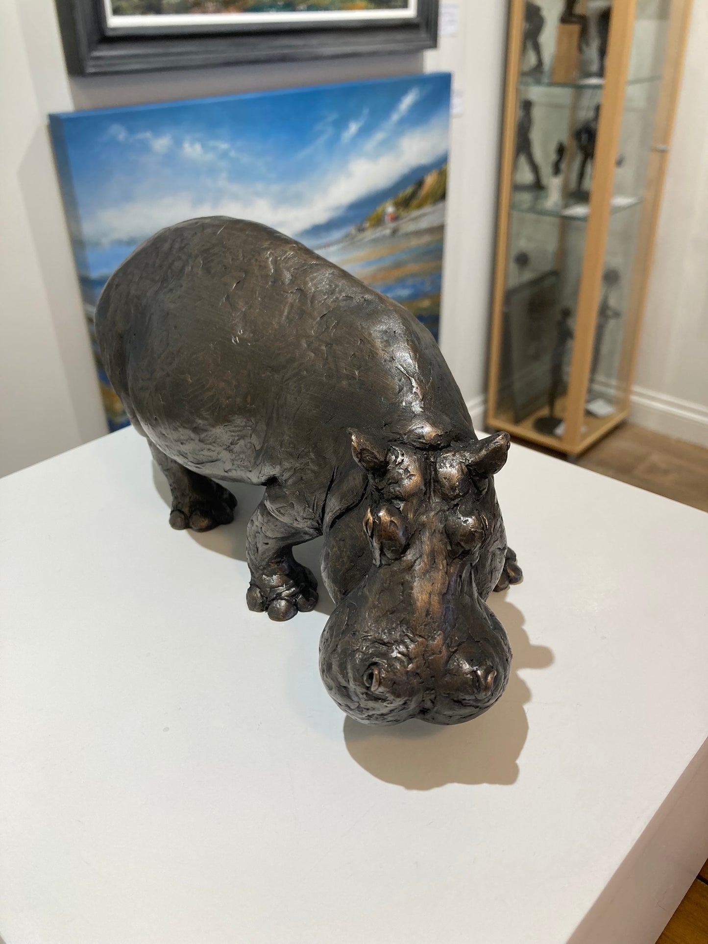 Hippo limited edition cold cast bronze sculpture - bronze